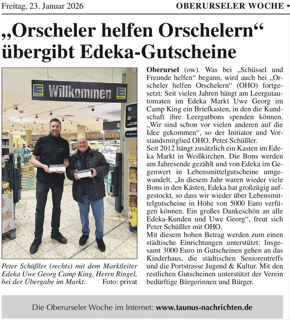 Oberurseler Woche Edeka 23.01.2026